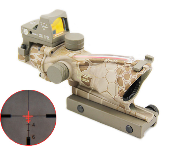 ACOG 4X32 Real Fiber Source Red Illuminated W RMR sight